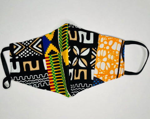 Kente & Shells ~ Fabric Face Mask