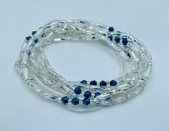 Jelly Waist Beads ~ Blue & Silver