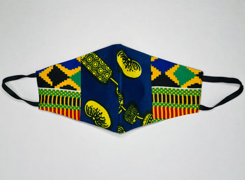 Coil & Kente ~ Fabric Face Mask (1)