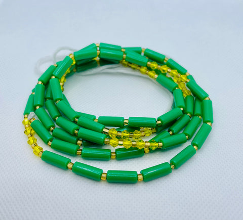 Ritual Waist Beads ~ Green & Yellow (M)