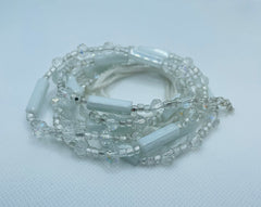 Stone Waist Beads ~ Clear & White